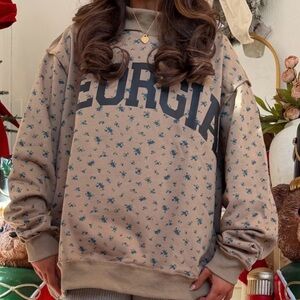GEORGIA AND FLOWERS MOCHA SWEATSHIRT!!!! Boutique quality!